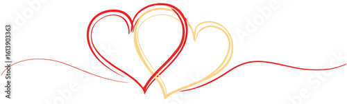 Two hearts intertwined symbolizing love romance and connection for Valentines Day anniversaries and expressing emotions with elegant design on a white background