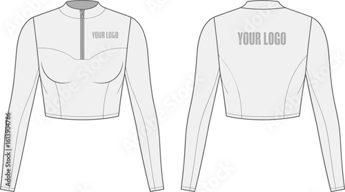 Raglan Sleeve Sportswear Apparel Design, Mockup for Athletic Wear, Long Sleeve T-Shirt Template, Activewear for Men and Women, Performance Fabric