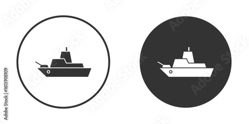 Warship icon. sign designs. solid pictogram