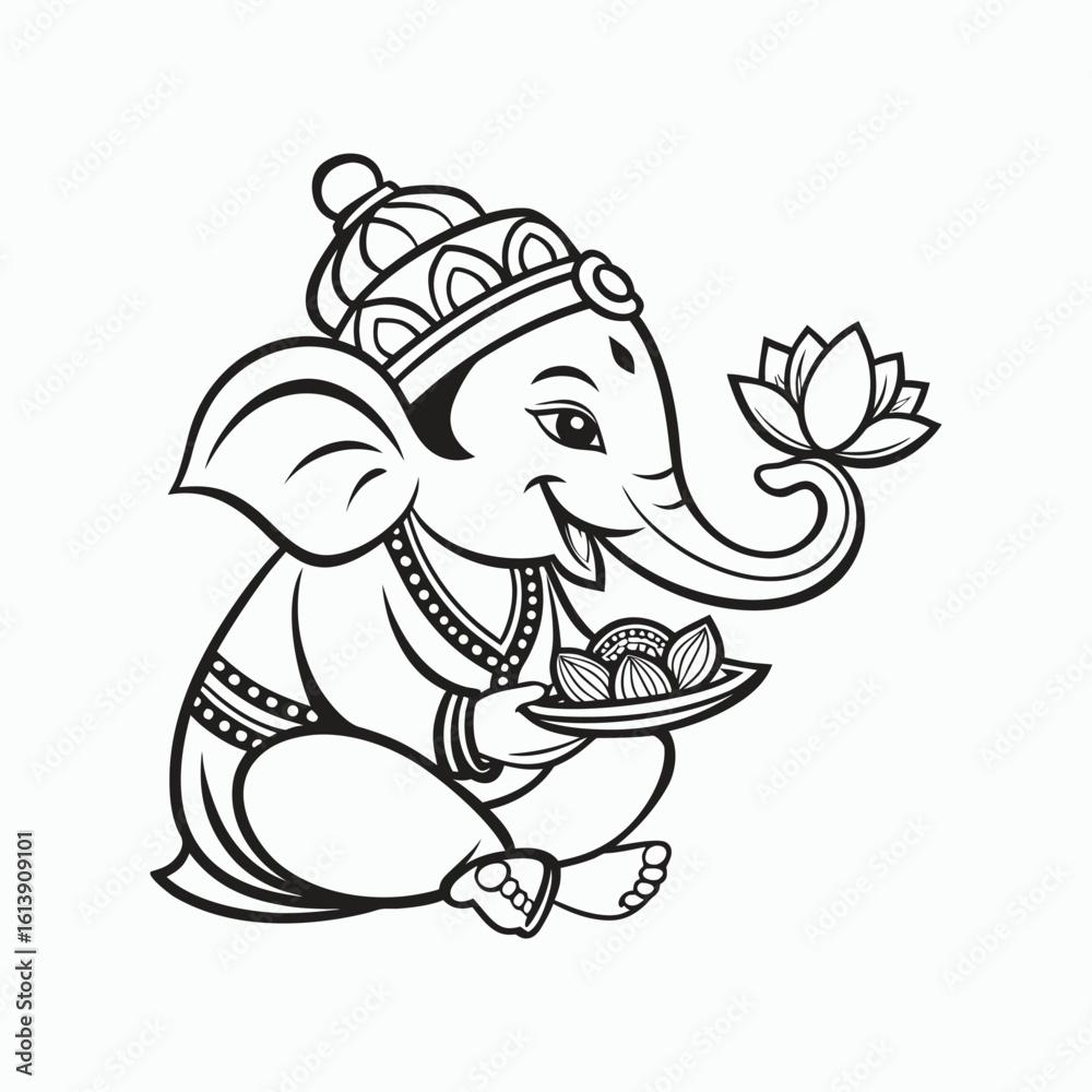 Obraz premium Vector lord ganpati illustration for ganesh chaturthi festival vector art