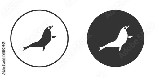 Sea lion icon. sign designs. solid pictogram