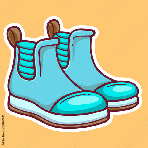 some sticker-type boots to decorate, handmade drawing