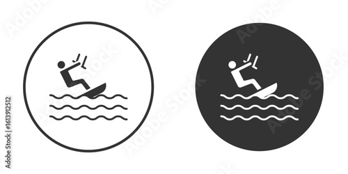 Kitesurf sign icon. sign designs. solid pictogram