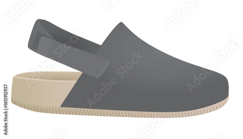 Grey clogs shoes. vector illustration	
