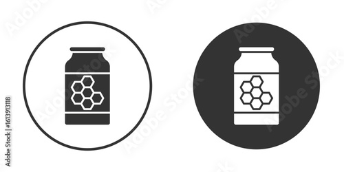 Honey jar icon. sign designs. solid pictogram
