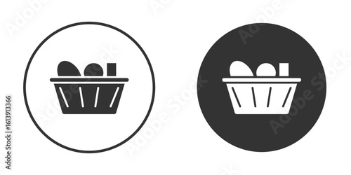 Grocery basket icon. sign designs. solid pictogram