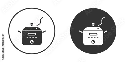 Crock pot icon. sign designs. solid pictogram