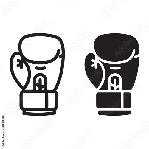 Pair of boxing gloves outline and solid style