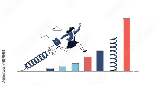 Business growth achieved through agile strategies and springboard momentum for success