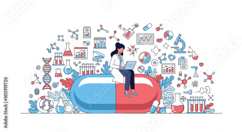Medical research and pharmaceutical development exploring innovations in drug discovery and patient care