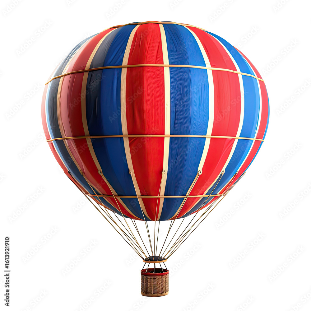 Fototapeta premium Vintage hot air balloon against black background