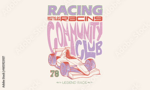 Speed community club. Legend race. Road speed graphic print. Extreme racing. Car print design for t shirt print, poster, sticker, background and other uses. Legend racing club.