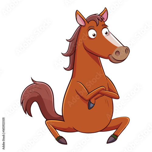 A drawing of a funny vector Horse illustration