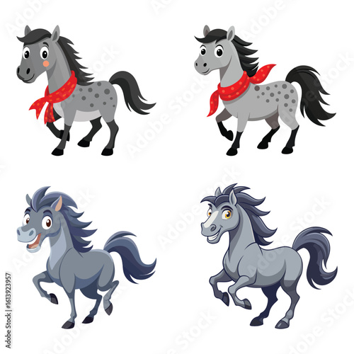 A drawing of a funny vector Horse illustration
