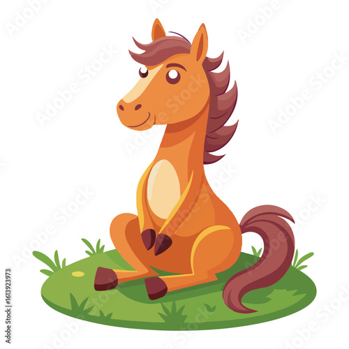 A drawing of a funny vector Horse illustration