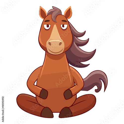 A drawing of a funny vector Horse illustration