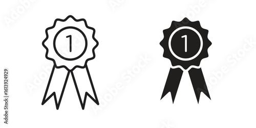 Badge icon flat and stroke style pack on white background. Vector illustrations