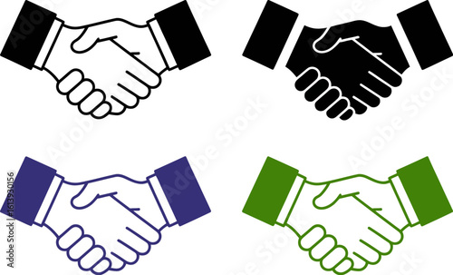 Handshake agreement partnership business deal vector icon