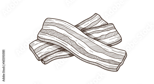 Crispy bacon strips savory smoked pork belly slices perfect for breakfast brunch or grilling