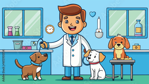 Veterinary care in a cheerful clinic