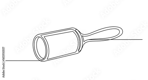Lint remover with handle on white background  