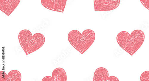 Sweetly drawn pink hearts seamless pattern perfect for romantic designs and valentine celebrations