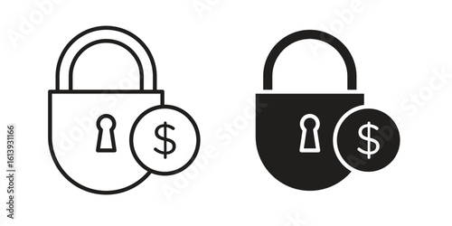 Fixed price icon flat and stroke style pack on white background. Vector illustrations