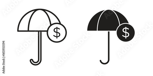 assets protection icon flat and stroke style pack on white background. Vector illustrations