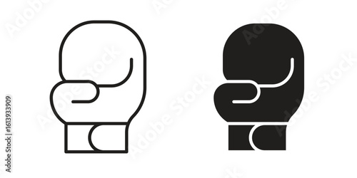 Boxing glove icon flat and stroke style pack on white background. Vector illustrations