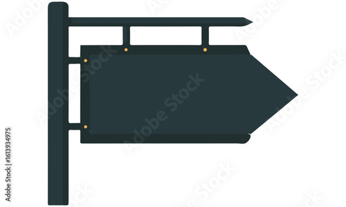 Title: Blank Wooden Directional Signpost: Customizable Arrow-Shaped Board for Text, Information, Wayfinding, and Outdoor Advertising in Flat Design