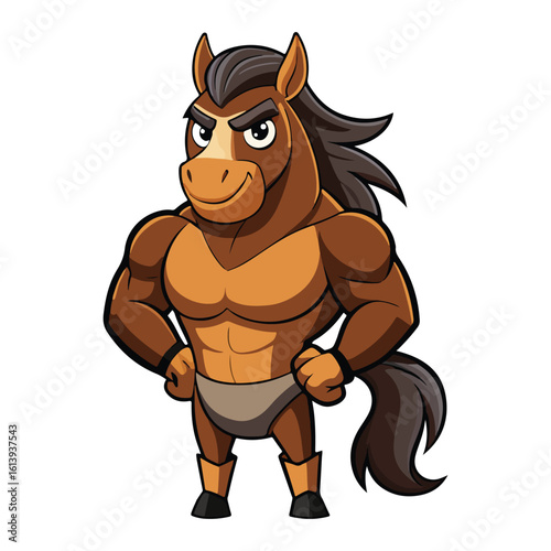 A drawing of a funny vector Horse illustration