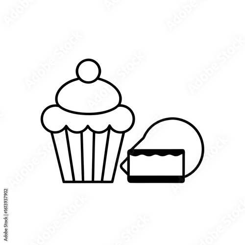 bakery shop icons  pink and cream tones  sweet sty