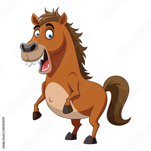 A drawing of a funny vector Horse illustration