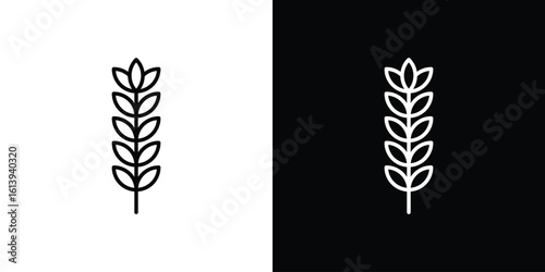 Wheat icon logo vector designs. icon set in a black and white strokes