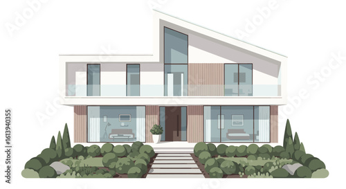 Stunning modern luxury home showcasing sleek architecture, expansive glass, and manicured landscaping for upscale living