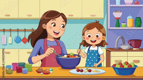 Mom and daughter cooking fun!