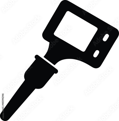 Otoscope Medical Instrument for Ear Examination Black Silhouette on White Background for Healthcare Professionals and Diagnostic Purposes
