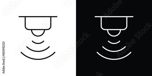 Sensor icon logo vector designs. icon set in a black and white strokes