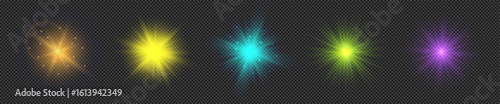 Set of light effects of lens flares