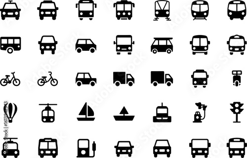 Modern transport icons collection for your next project