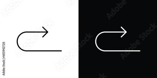 Redo icon logo vector designs. icon set in a black and white strokes