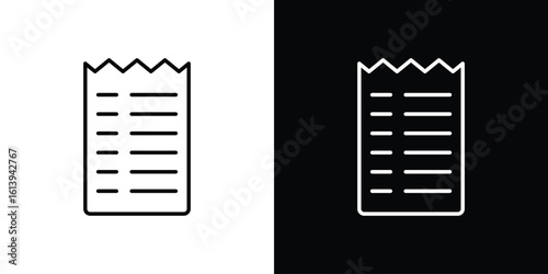 Receipt icon logo vector designs. icon set in a black and white strokes