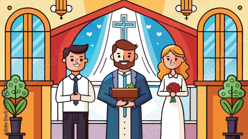Couple weds in church