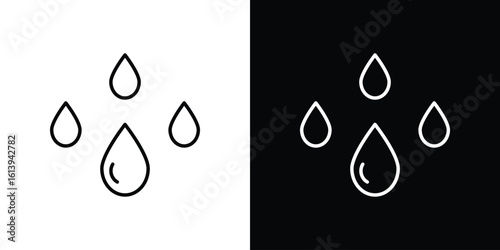 Raindrops icon logo vector designs. icon set in a black and white strokes