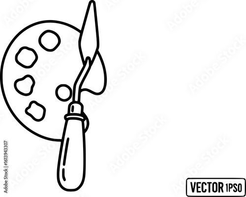 Palette knife outline icon vector
