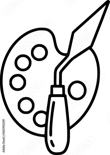 Palette knife outline icon vector
