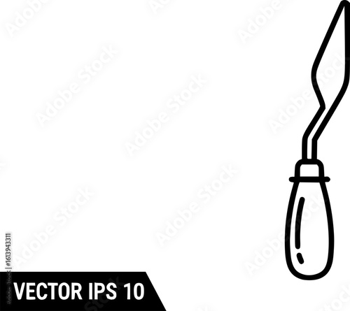 Palette knife outline icon vector

