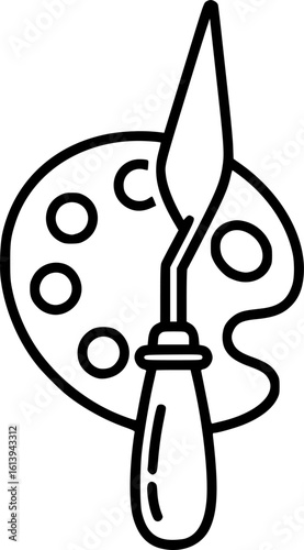 Palette knife outline icon vector
