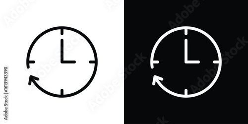 Past time icon logo vector designs. icon set in a black and white strokes