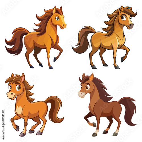 A drawing of a funny vector Horse illustration